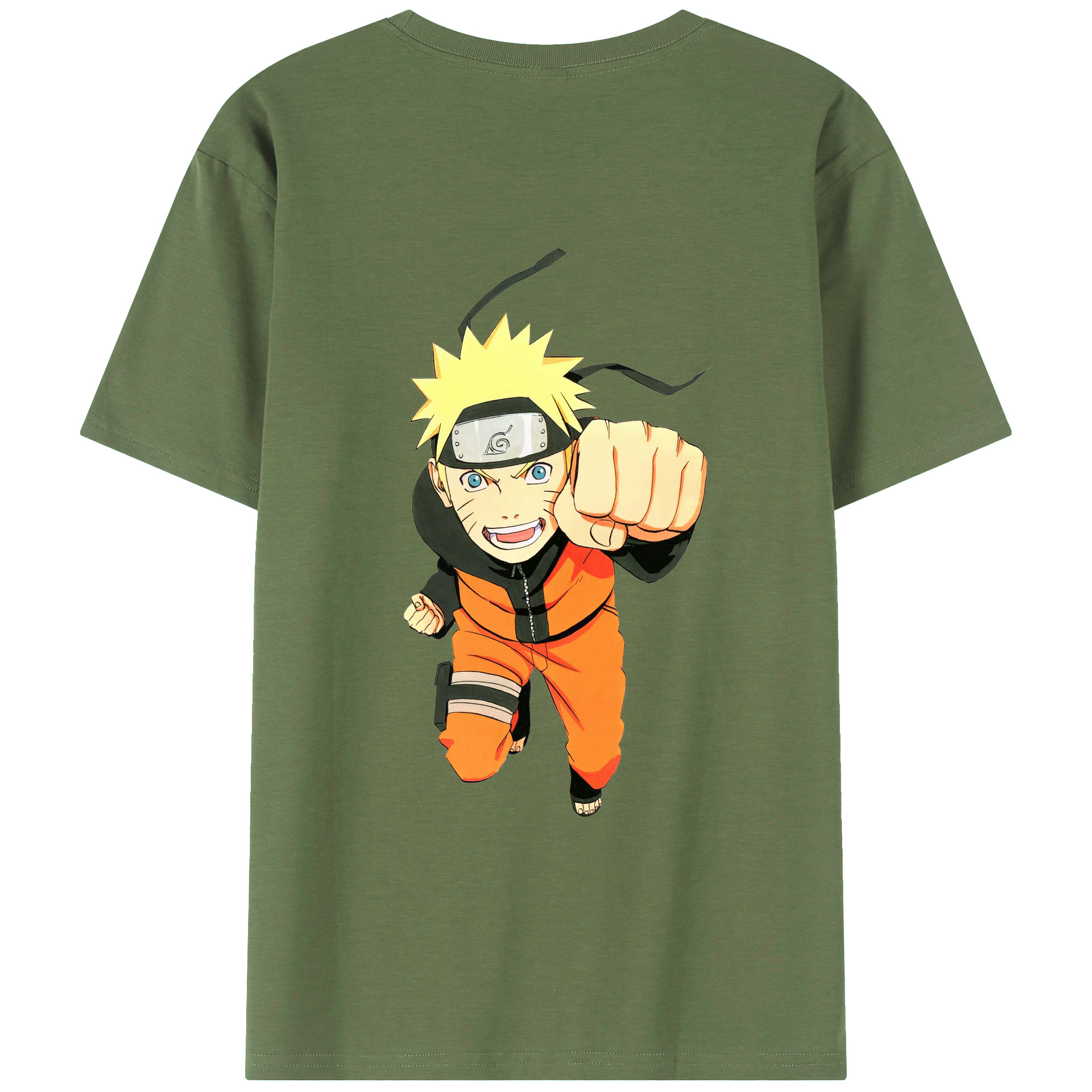 （画像用） NARUTO -ナルト- うずまき ナルト Uzumaki Naruto 綿100％ メンズ半袖Tシャツ（バックプリント） 通気性
